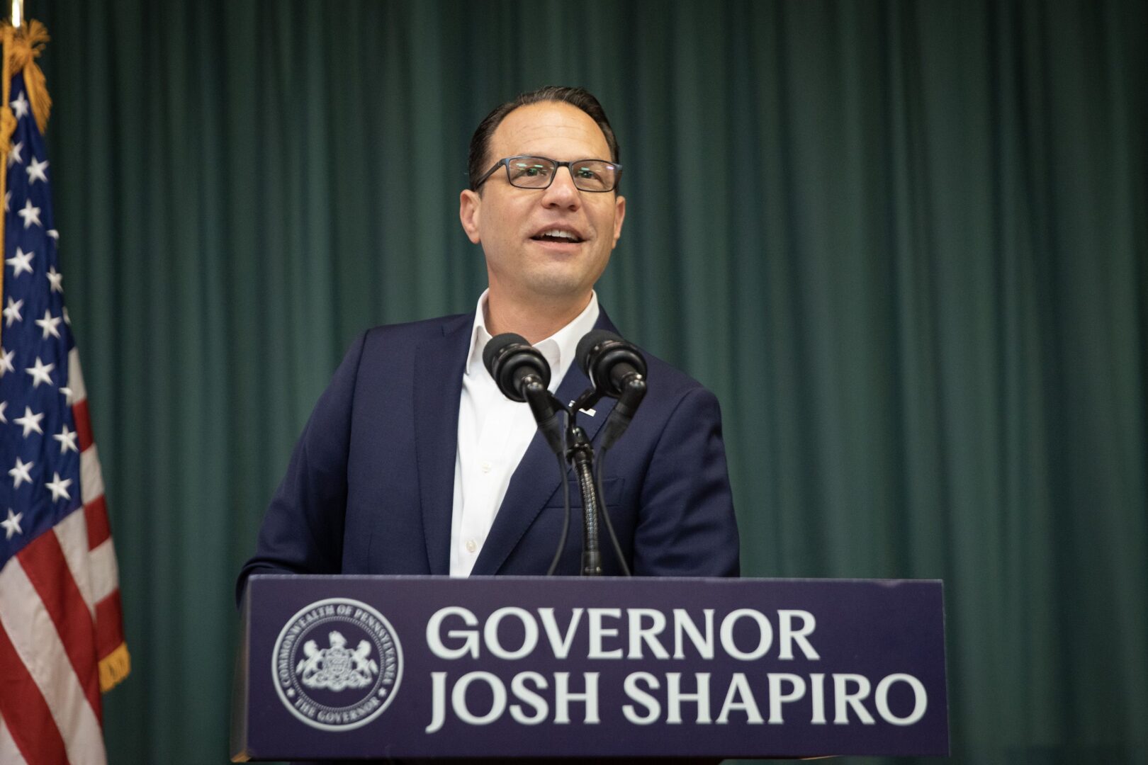 Governor Josh Shapiro in Scranton, Pennsylvania.