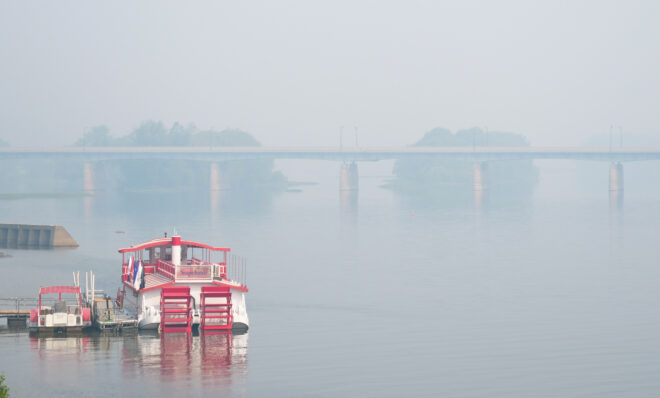 Haze hangs over Harrisburg as smoke from Canadian wildfires filtered into Pennsylvania on June 8, 2023. The smoke degraded air quality across Pennsylvania and other states in the northeast. Jeremy Long - WITF News