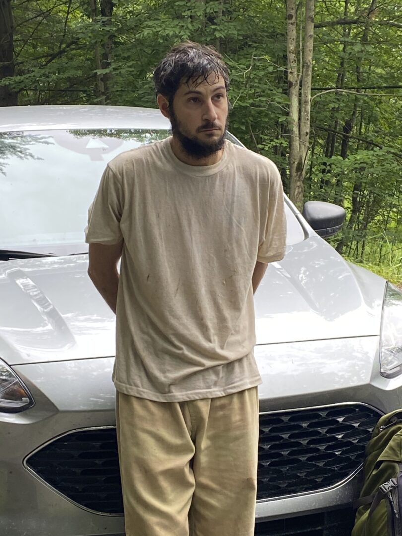 This image provided by Pennsylvania State Police shows Michael Burham, a homicide suspect who used bed sheets to escape a northern Pennsylvania jail after being captured. (Pennsylvania State Police via AP)