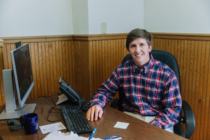 Rep. Dallas Kephart in his district office.