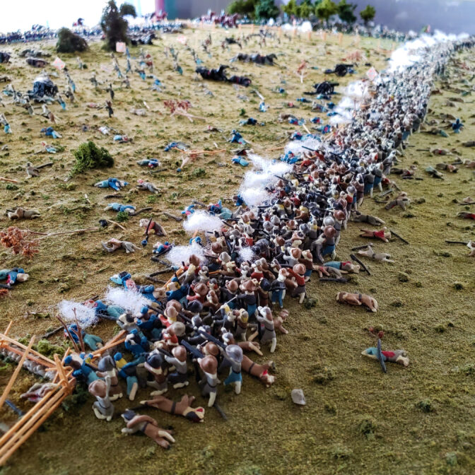 A battlefield diorama at Civil War Tails museum in Gettysburg, PA.