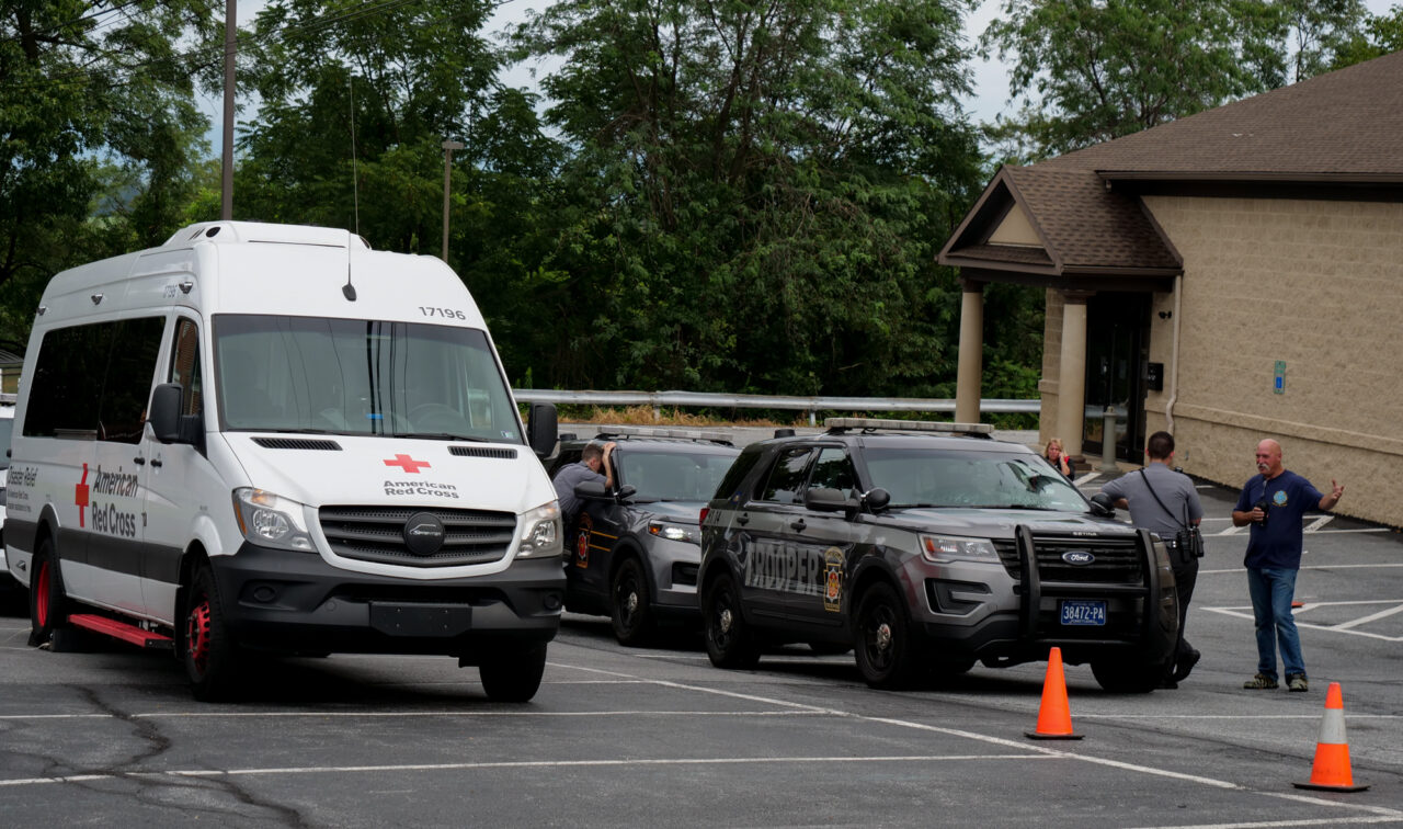 The Red Cross set up a shelter at the Chambers Hill Fire Department after a fatal bus crash on Interstate 81 in Lower Paxton Township shortly before midnight on Sunday, Aug. 6, 2023. Passengers from the bus crash were kept at the shelter until they could find transportation.