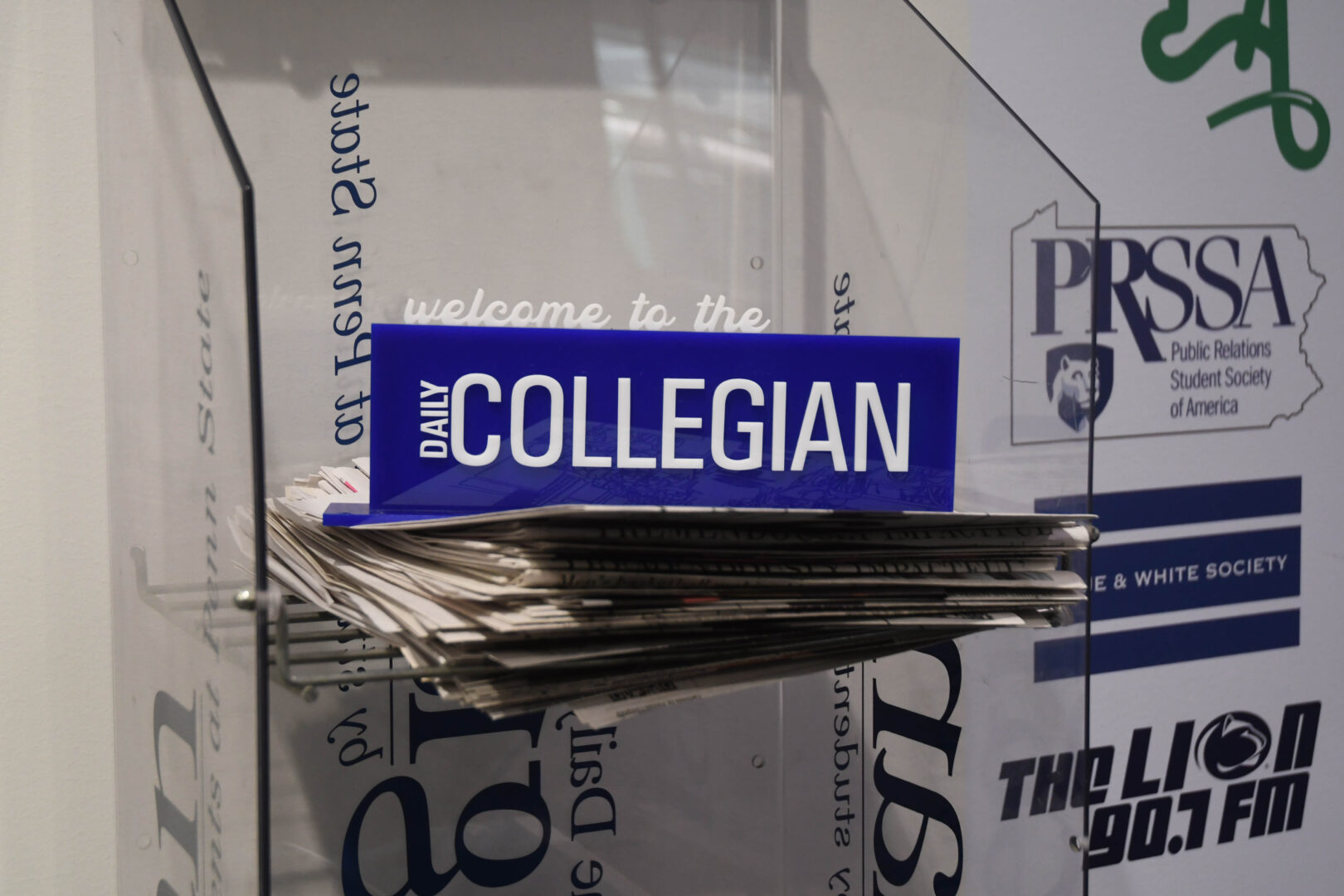 A Daily Collegian newsstand outside of the Collegian's office in the Willard building on Thursday, July 27, 2023 in University Park, Pa.