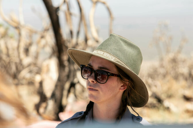 Erin Knight, Biological Science technician at Mojave National Preserve in San Bernardino County, California, Tuesday, August, 8th, 2023 Krystal Ramirez/ NPR