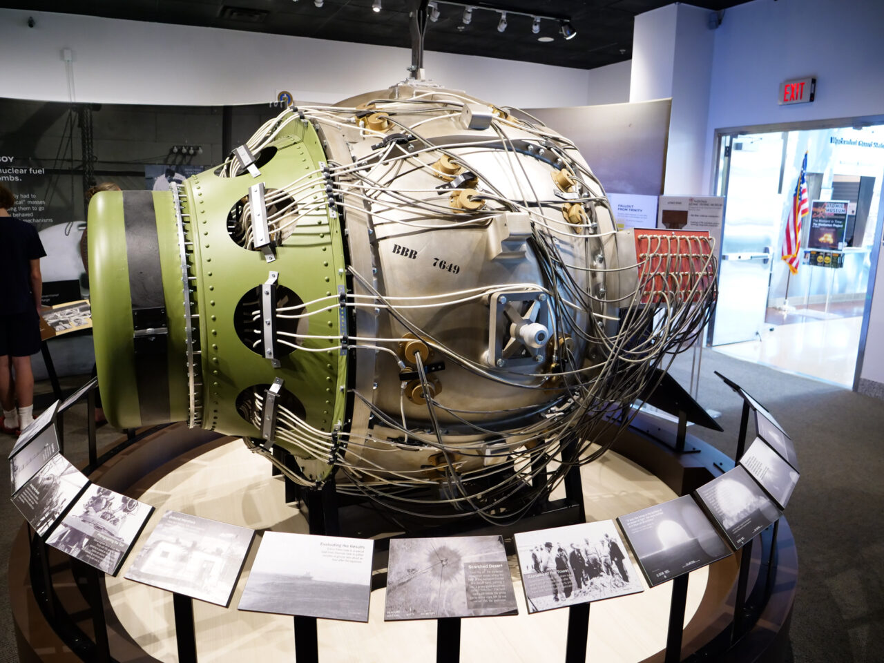 A replica of the bomb used in the 1945 Trinity — dubbed The Gadget — weighed 8,000 pounds on display at the Atomic Museum in Las Vegas, Nevada. (Jeremy Long - WITF)