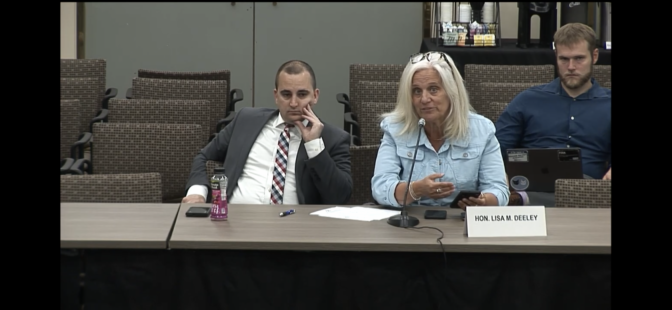 Philadelphia City Commissioner Lisa Deeley speaks at a meeting of the Pennsylvania Election Law Advisory Board on Sept. 23, 2023. (Pennsylvania Joint State Government Commission)