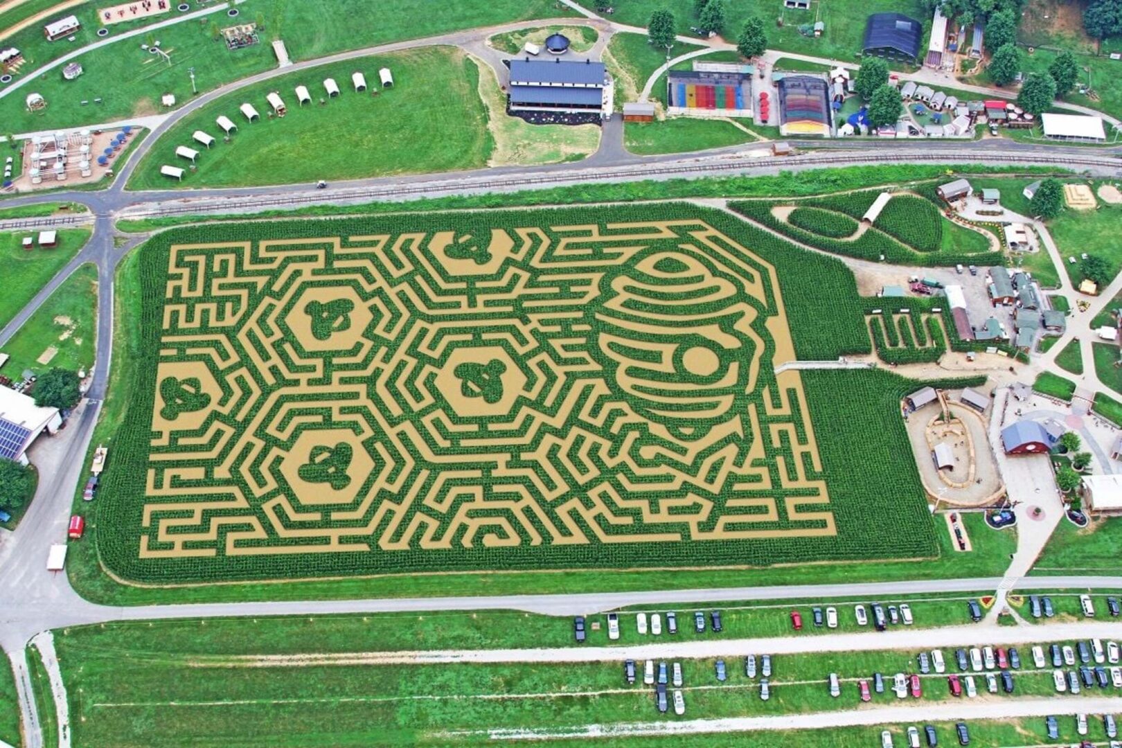 The 2023 corn maze at Cherry Crest Adventure Farm 