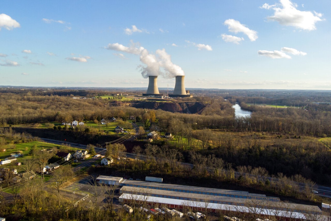 The cooling towers of Exelon Corporation's Limerick Generating Station nuclear power plant are seen next to the Schuylkill River in Pottstown, Pennsylvania, on Thursday, November 26, 2020. (AP Photo/Ted Shaffrey)