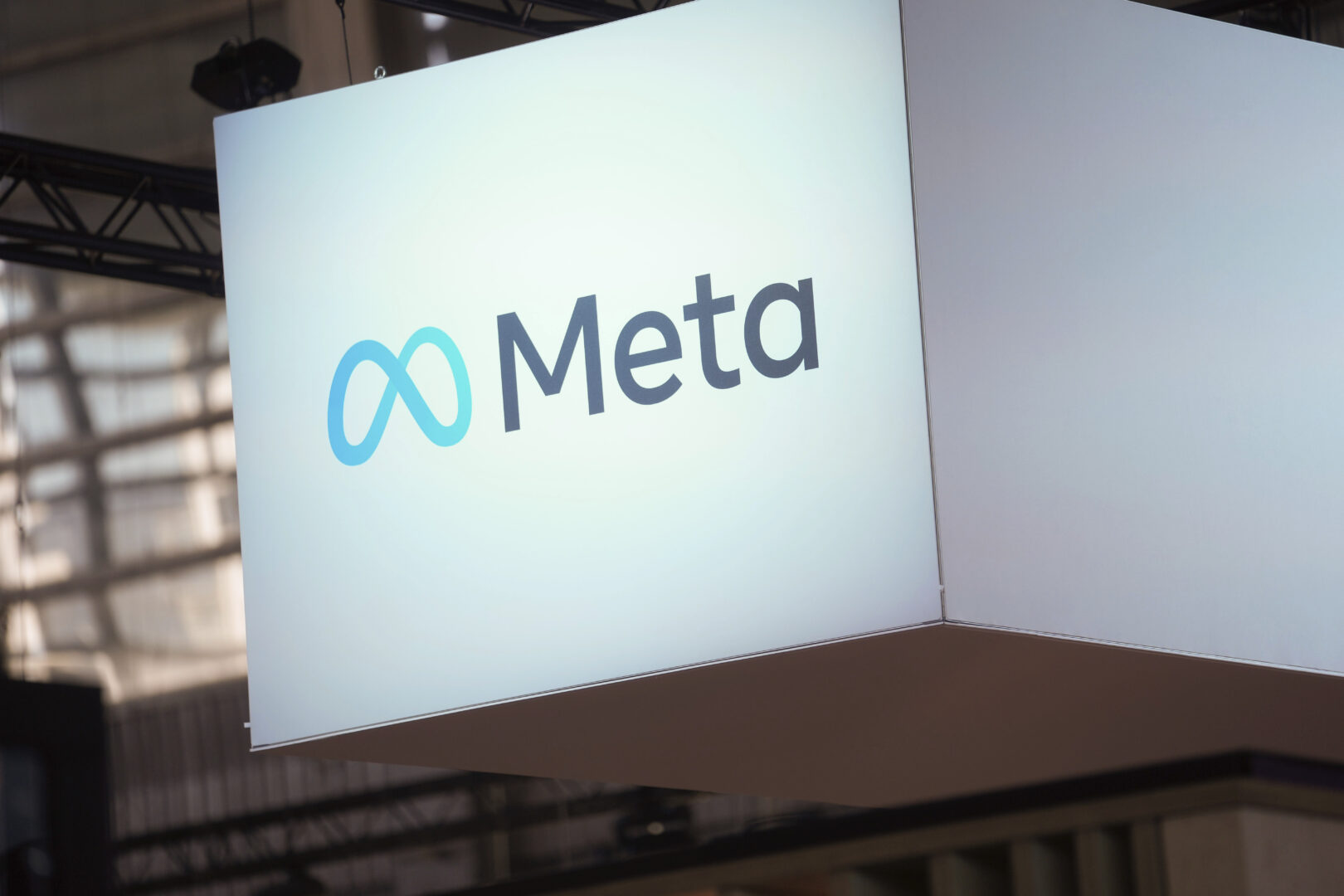 FILE - The Meta logo is seen at the Vivatech show in Paris, France, on June 14, 2023. A group of 33 states including California and New York are suing Meta Platforms Inc. for harming young people’s mental health and contributing the youth mental health crisis by knowingly designing features on Instagram and Facebook that addict children to its platforms.