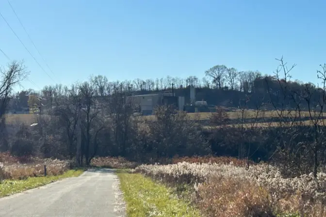 The MAX Environmental facility sits on a hill in Yukon, Pa. Photo: Reid R. Frazier / The Allegheny Front