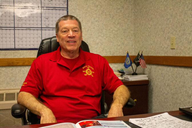 Scott Wolf, enjoying a moment of relative quiet in his Allentown office of UAW Local 677 moments after the last vote was cast on Wednesday.