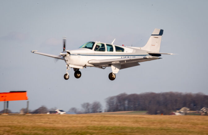 A plane comes in for a landing at Lancaster Airport Thursday, Jan. 11, 2023.