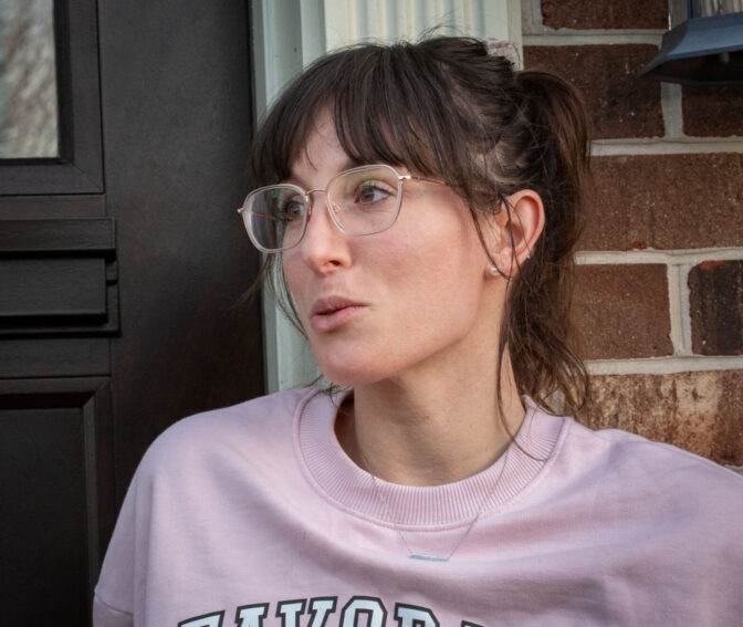 Lindsay Hafer, a resident of Manheim Township near Lancaster Airport, comments about airplanes using leaded fuel outside her home Thursday, Jan. 11, 2023.