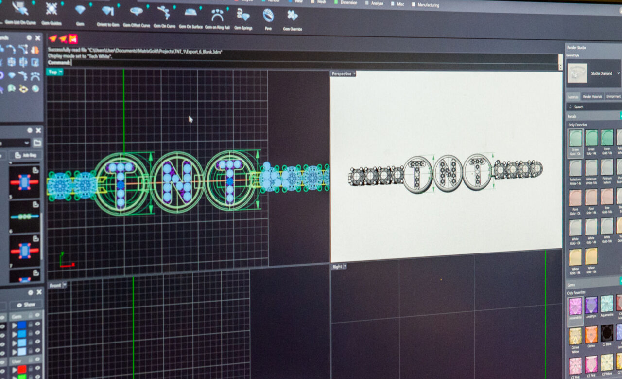A CAD design for Taylor Swift’s bracelet shows on a computer screen at Wove 617 N. Prince St. in Lancaster city, Tuesday, Jan. 30, 2024. The bracelet that was a gift to Taylor Swift from Travis Kelce was worn by Swift during the AFC championship game Sunday.