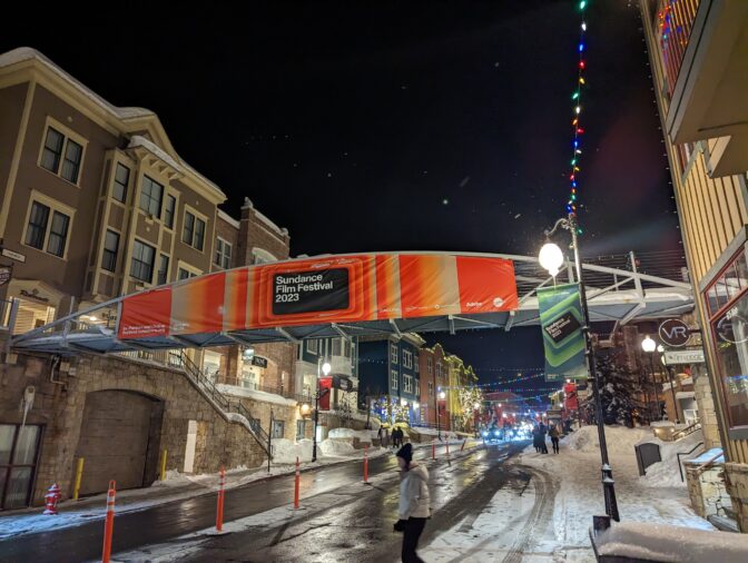 Main Street in Park City, UT during the 2023 Sundance Film Festival. 