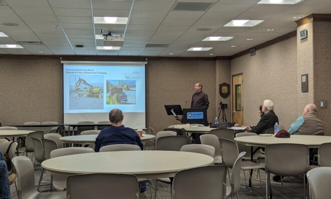 Frank Eppler presents to the TMI-2 Community Advisory Panel on Jan. 18, 2024. 