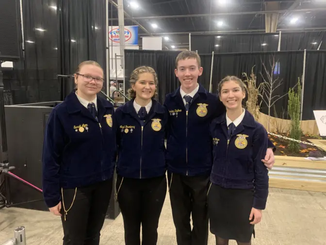 Big Spring FFA's students taught viewers how to crack down on spotted lanternflies for their project. From left to right: seniors Sarah Lynn, Abigail Rosenberry, Christian Kaufman, and Olivia Ocker.