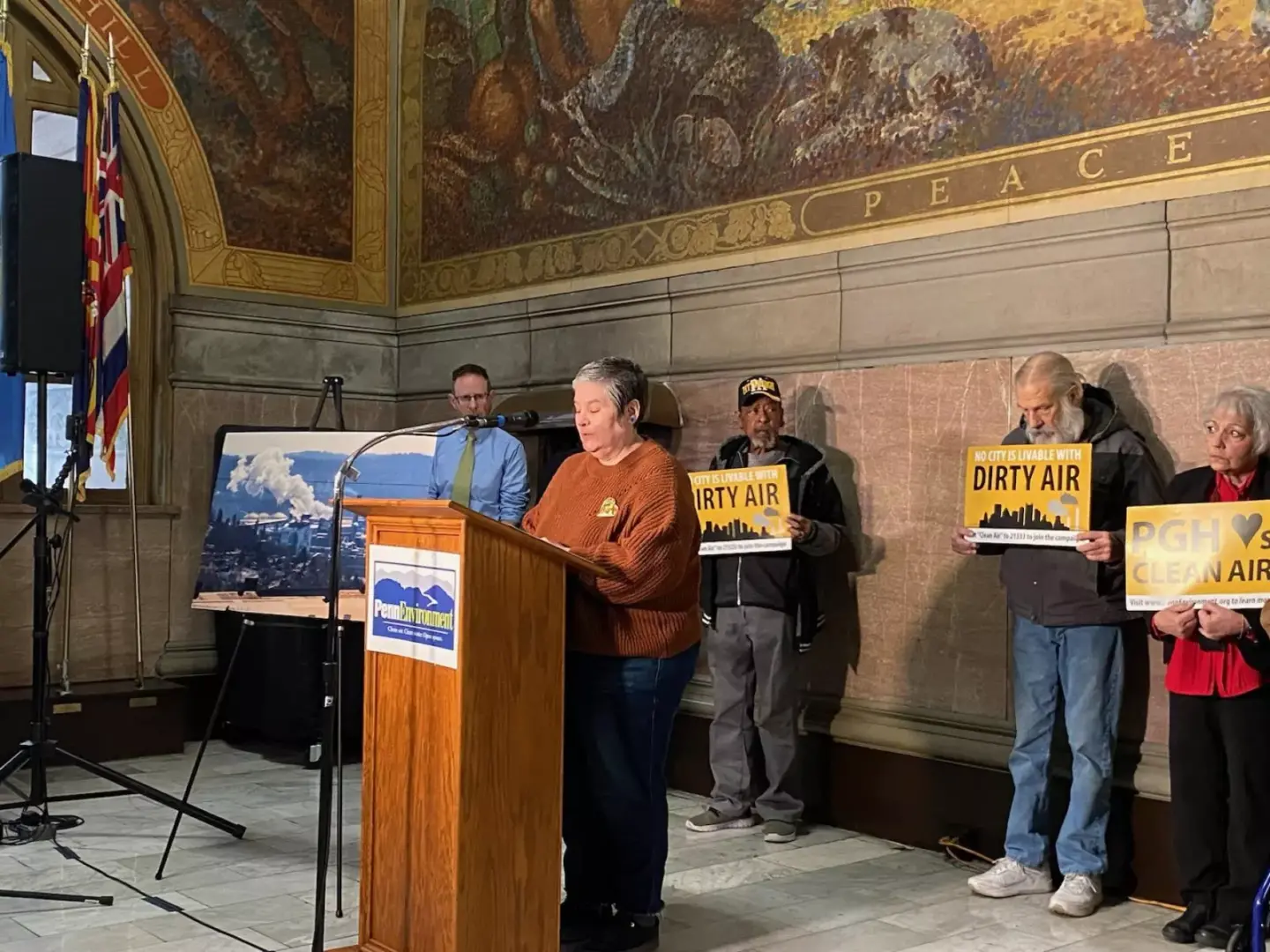 At a Jan. 29 press conference, North Braddock resident Edith Abeyta said a settlement involving pollution violations at the Clairton Coke Works could bring about a day 