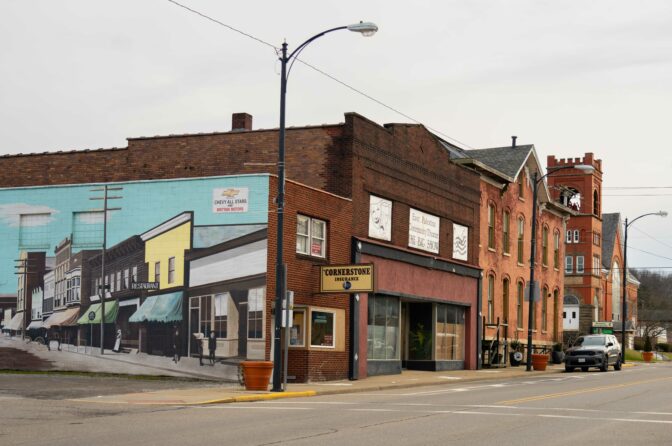 Market St. is a central place for business and community in East Palestine, Ohio. (Elizabeth Gillis/NPR)
