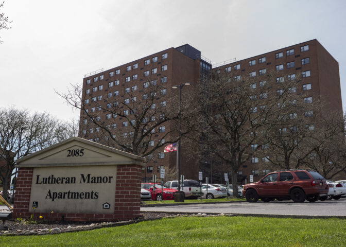 Exterior of Lutheran Manor of Lehigh Valley, a HUD-funded apartment complex in Bethlehem, Pennsylvania.