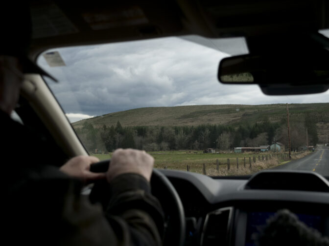 Bob Guenther, president of the Thurston-Lewis-Mason Counties Labor Council gives a tour of the former coal mine for the TransAlta Centralia Generation station pictured on March 6, 2024. (Jeremy Long - WITF)