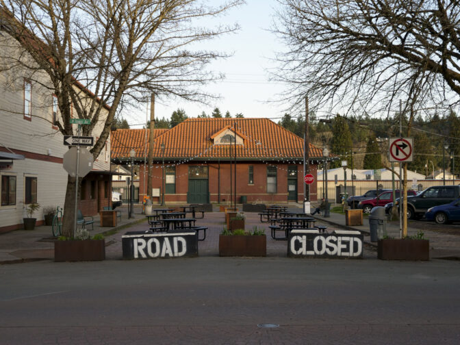 Pine Street Plaza, a project of the Centralia Downtown Association, offers the chance for events such as live music at East Pine Street and North Tower Avenue in Centralia, Washington. (Jeremy Long - WITF)