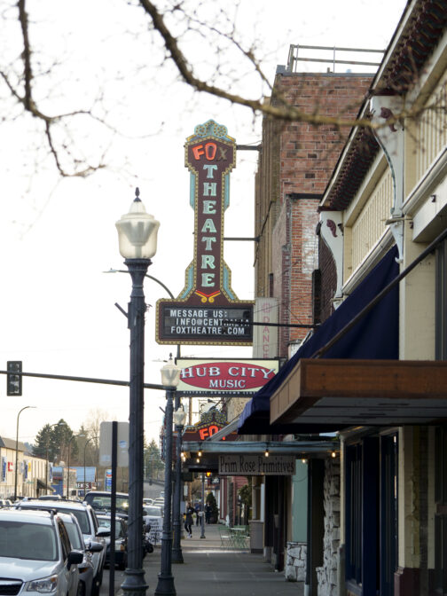 The Fox Theatre on Tower Avenue in Centralia, Washington pictured on March 7, 2024. (Jeremy Long - WITF)