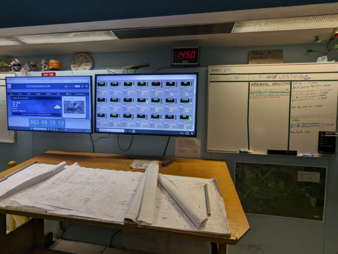 Inside the control room of The TransAlta Centralia Generation station pictured on March 7, 2024. (Jeremy Long - WITF)