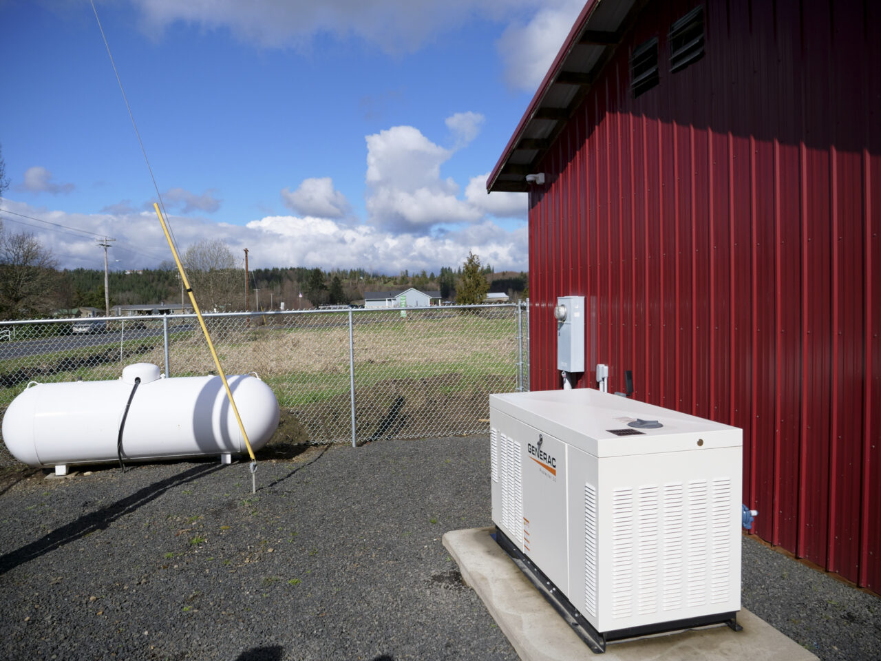The grants from TransAlta allowed the hatchery program to buy a generator, which is critical to the fishes' survival in case of a power outage. It's seen here at Onalaska High School in Onalaska, Washington on March 5, 2024. (Jeremy Long - WITF)