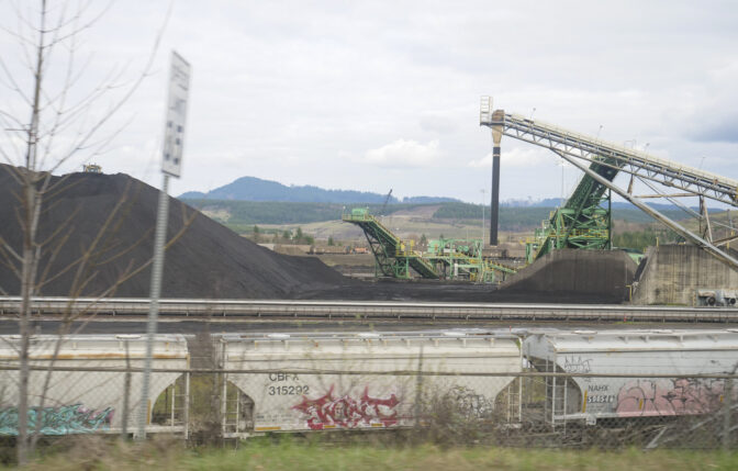 Piles of coal to be fed into The TransAlta Centralia Generation station. (Jeremy Long - WITF)