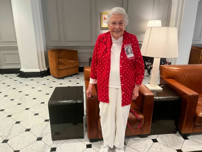 Jeanne Gibson, 98, is one of nearly 30 "Rosies" who traveled to Washington, D.C. to accept the medal. During the war, she worked as a welder in Seattle and for the Army Transportation Corps in Juneau.