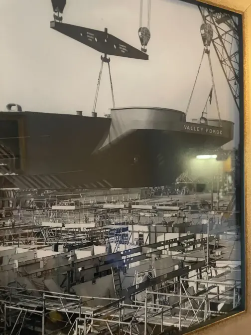 A picture of the USS Valley Forge gifted to Wilson. (Cherri Gregg/WHYY News)