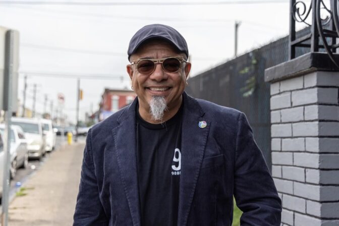 Hector Ayala, president of Hispanic Community Counseling Services, took a walk through Philadelphia’s Kensington neighborhood during the city’s sweep of Kensington Avenue on May 8, 2024. (Kimberly Paynter/WHYY)