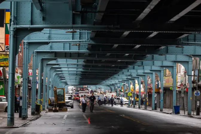 Philadelphia officials orchestrated a sweep of two blocks of Kensington Avenue where drugs were used openly in Philadelphia on May 8, 2024. (Kimberly Paynter/WHYY)