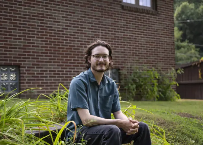 Jimmy Madonna, 25, of Pittsburgh, Pa., poses for a portrait following a dinner with family in South Heights, Pennsylvania on July 23, 2024.