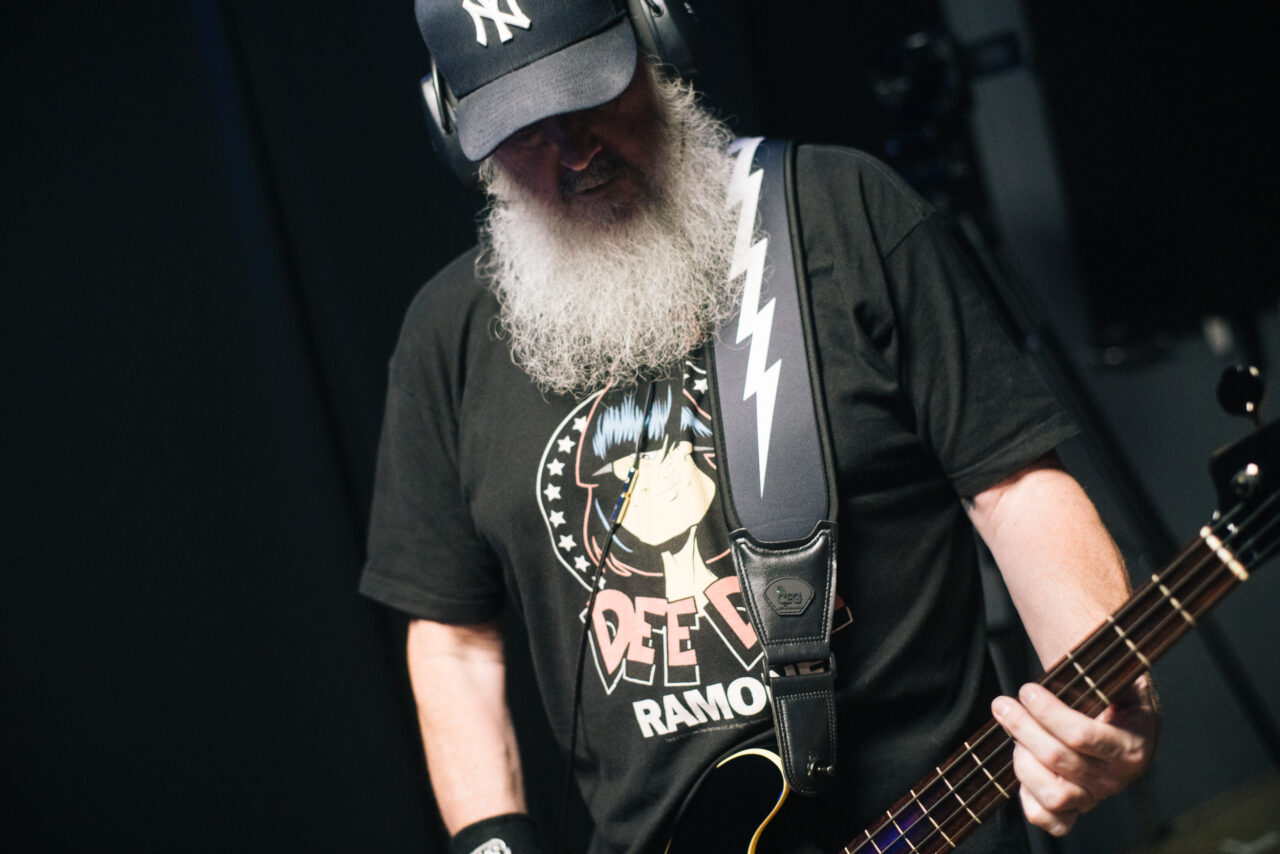 Bassist Paul Barlowski performing