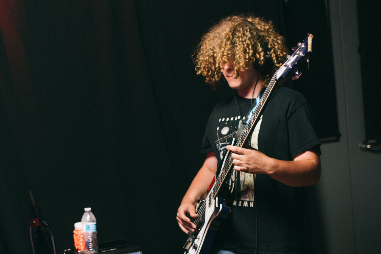 A person playing bass