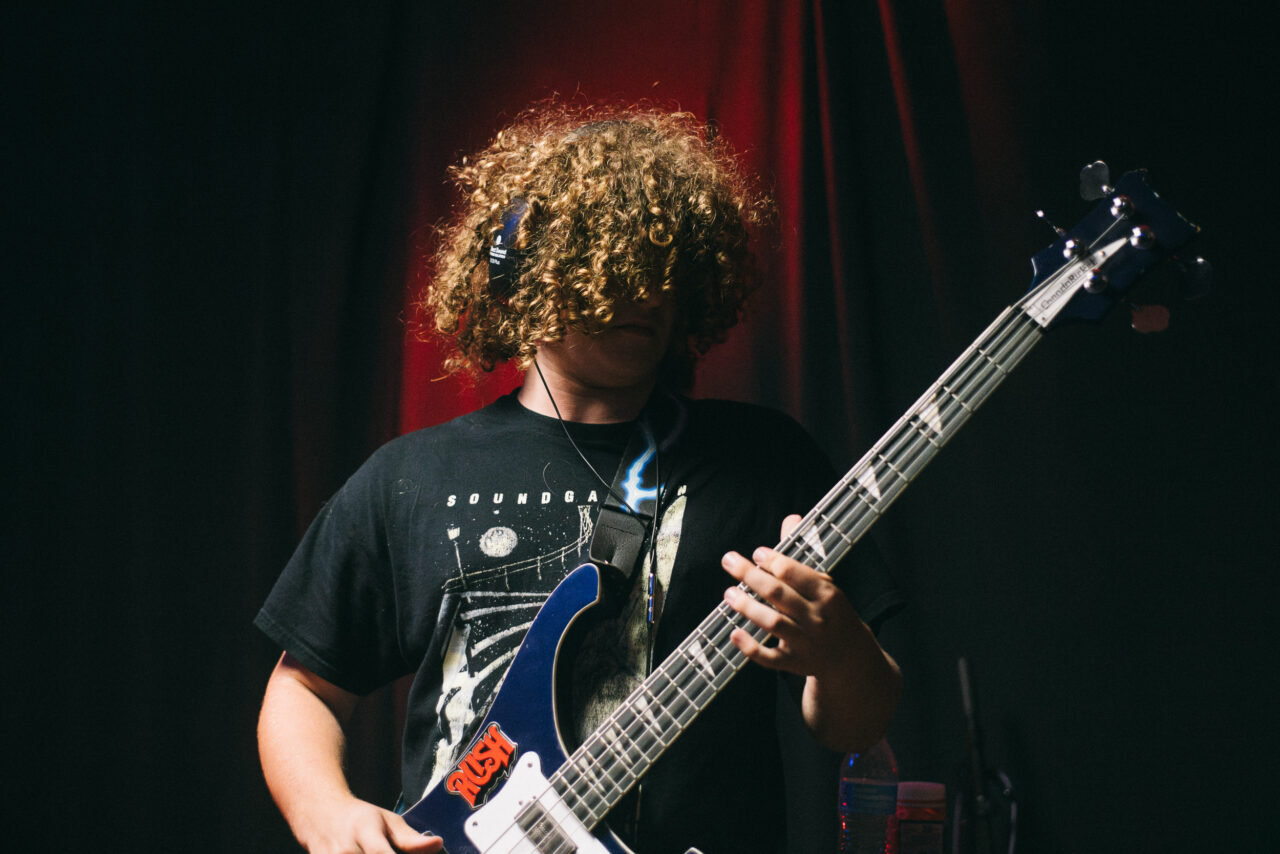 A person playing bass