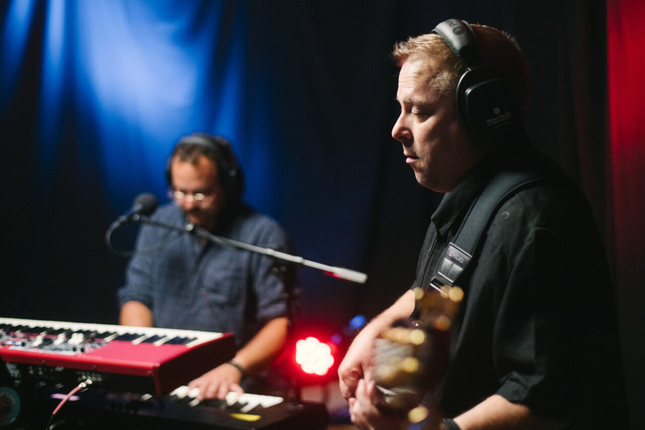 Drew Hall playing bass