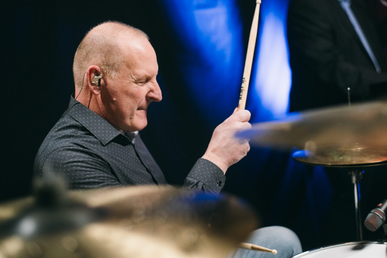 A man playing drums