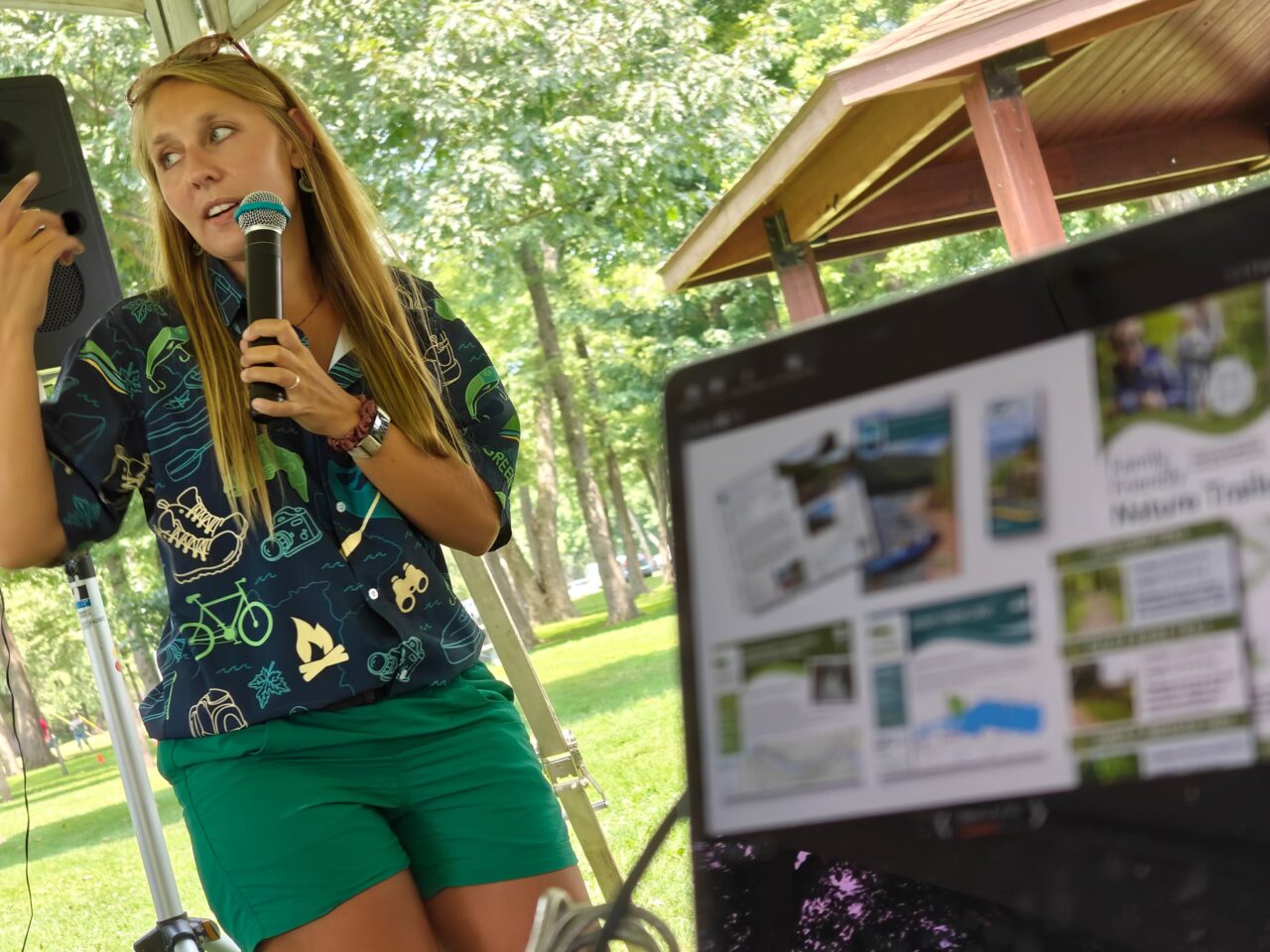 Alana Jajko, Susquehanna Greenway Partnership (SGP) Executive Director, giving a presentation about the many trails and services offered by SGP.
