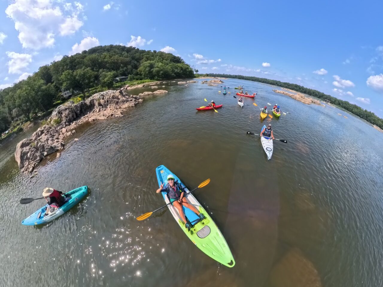 Kayakers on the river