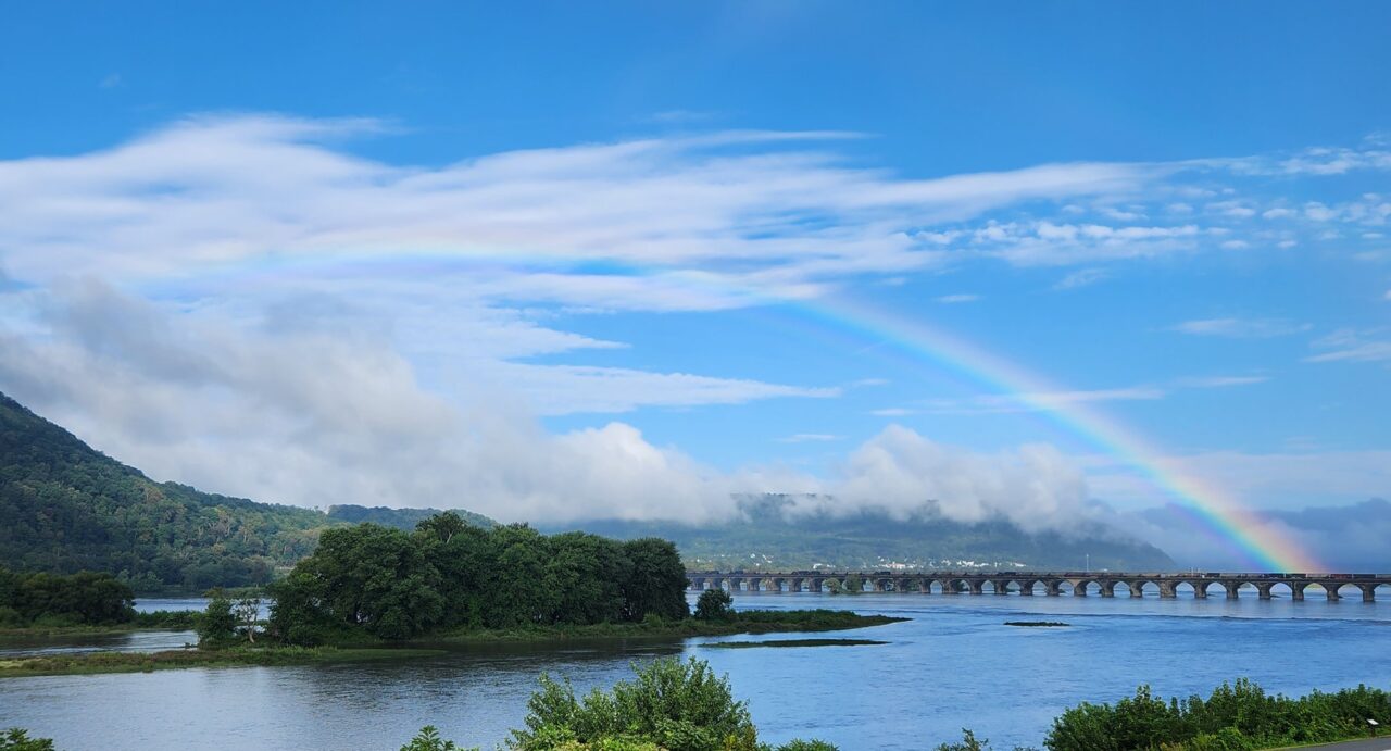 Rainbow at Rockville Bridge - credit SRBC