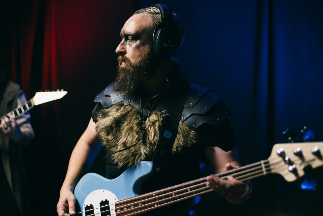 A man playing bass.