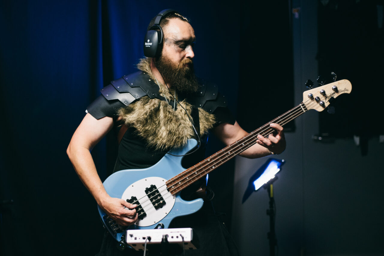 A man playing bass.