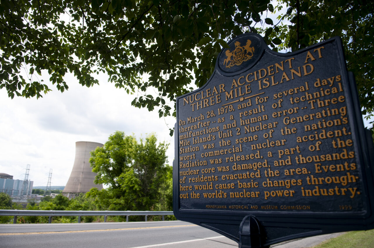 Three Mile Island pictured on June 3, 2024. (Jeremy Long - WITF)