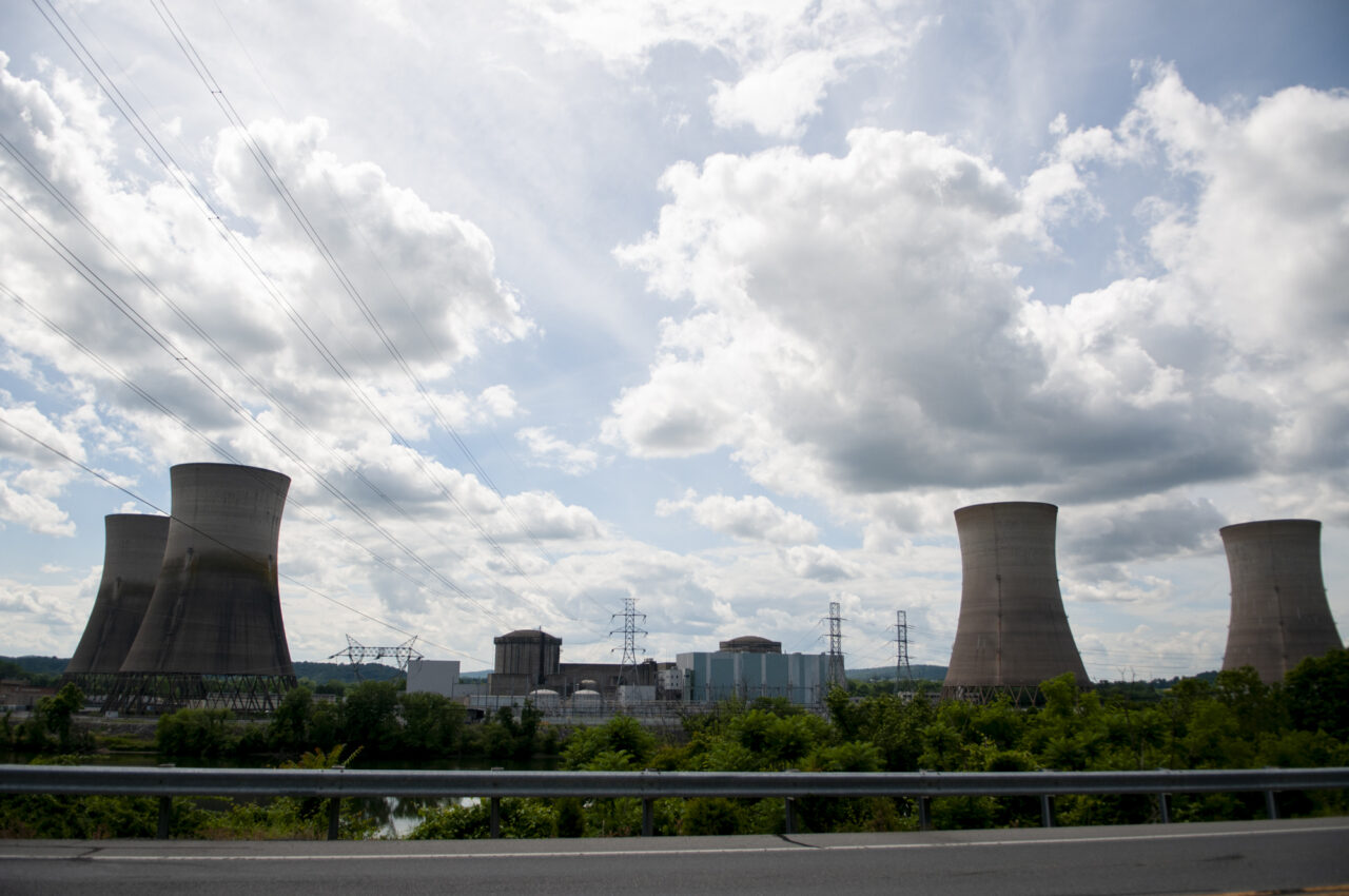 Three Mile Island pictured on June 3, 2024. (Jeremy Long - WITF)